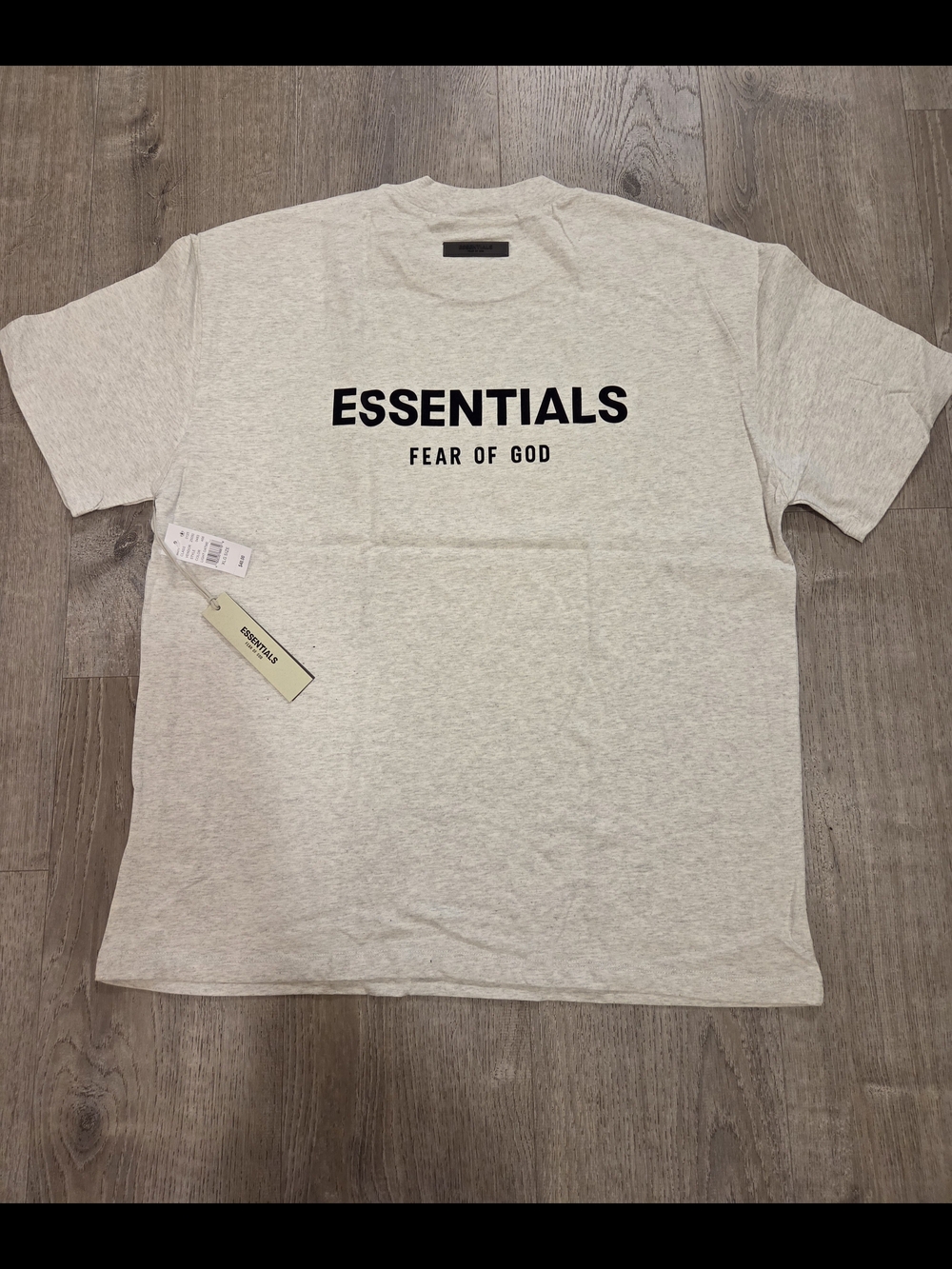 Fear of God ESSENTIALS Men’s Light Oatmeal Logo T-Shirt